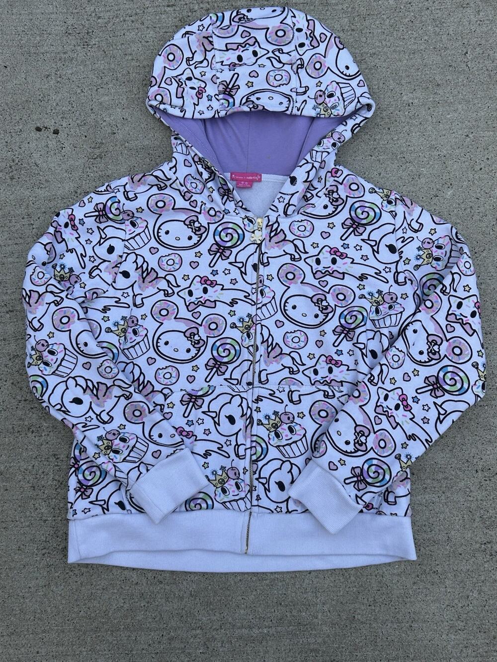 RARE Tokidoki x Hello Kitty Zip Up Hoodie Size Large Womens